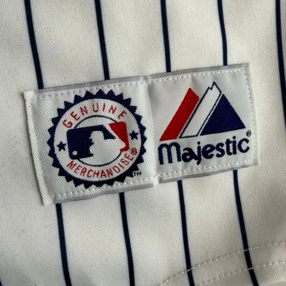 Vintage Majestic New York Yankees MLB Pinstripe Baseball Jersey Mens NY ( USA) - Picture 9 of 11